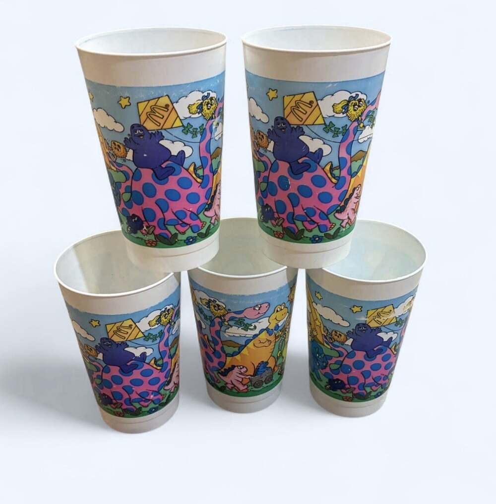 Lot of 5 Matching Vintage McDonald’s Plastic Cups 1992 Rainbow Brite